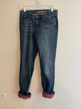Eddie Bauer  Flannel Lined Dark Blue Boyfriend Jeans